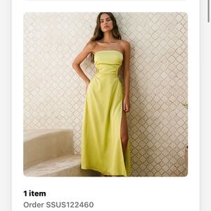 Sabo Skirt Yellow Strapless Sundress with Slit